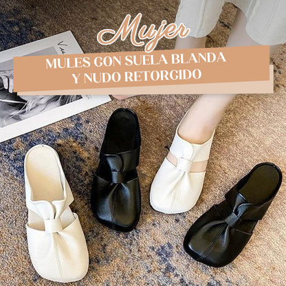 🔥COMPRA 2 ENVÍO GRATIS🔥Mules de Mujer con Suela Blanda y Nudo Retorcido