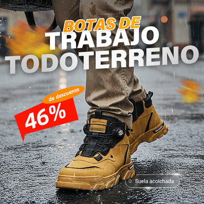 Zapatos de trabajo para hombre con hebilla giratoria, impermeables, antideslizantes, cómodos y transpirables.
