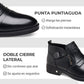 🔥Botines de piel para hombre con cremallera lateral doble y puntera en punta