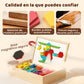 🎁Juego de rompecabezas de bloques magnéticos de madera con patrones 🧩