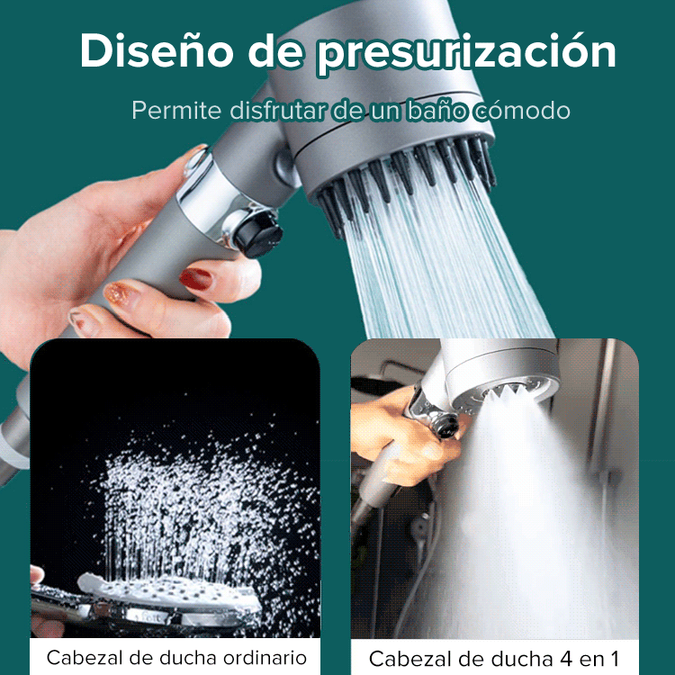 Cabezal Multifuncional de Ducha y Masaje