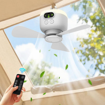 🍃Ventilador de techo recargable con luz LED