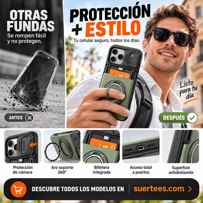 📱💥 Funda Antigolpes con Tarjetero – Protección Militar y Espacio para Tus Tarjetas, Adiós a la Cartera Abultada 🛡️💳