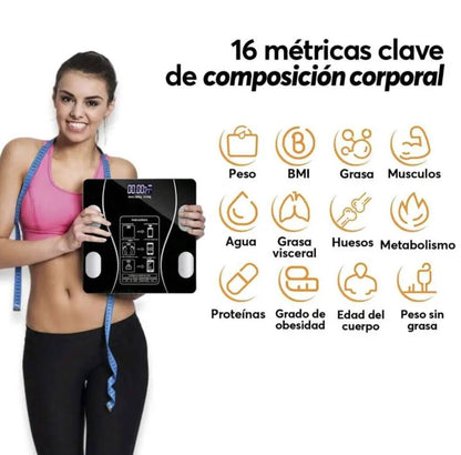 🏅🔥Báscula digital inteligente para peso y grasa corporal🏃