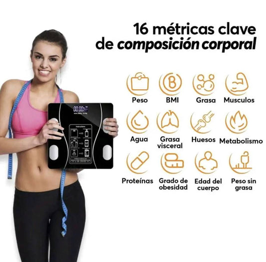 🏅🔥Báscula digital inteligente para peso y grasa corporal🏃
