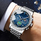Reloj de cuarzo de acero de lujo para hombre