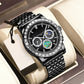 Reloj de cuarzo de acero de lujo para hombre