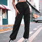 Pantalón cargo de cintura alta y bolsillos múltiples para mujer