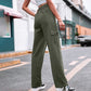 Pantalón cargo de cintura alta y bolsillos múltiples para mujer