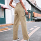 Pantalón cargo de cintura alta y bolsillos múltiples para mujer