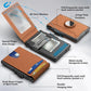 🔥Billetera para Hombre - con Funda Pop Up de Aluminio Pinza para el Dinero Ranuras de Cuero Delgado Titular de la Tarjeta de Crédito RFID Bloqueo Bifold Minimalista Billetera