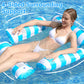 Sillón flotante inflable con rayas para piscina