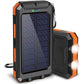 Banco de Energía Portátil de 20000mAh con Cargador Solar y Linterna LED.