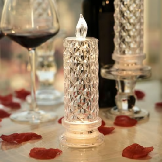 Velas LED de cristal: románticas luces nocturnas de mesa