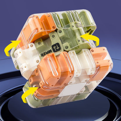 Divertido rompecabezas de cubo rodante con laberinto en 3D
