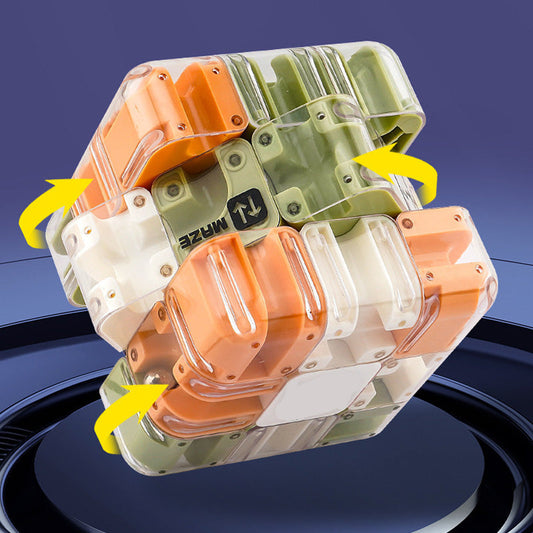 Divertido rompecabezas de cubo rodante con laberinto en 3D