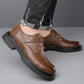 Zapatos Transpirables de Cuero PU para Hombre, Estilo Retro con Suela Blanda