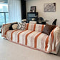 Funda de Sofá Transpirable de Chenille a Rayas de Moda para Protección