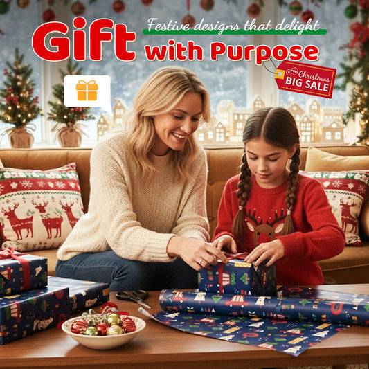 Hoja de papel de regalo navideño de 70 x 50 cm