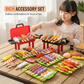 🎁 Regalo Navideño Perfecto: Set de Parrilla BBQ Realista para Niños con Comida de Juguete ✨