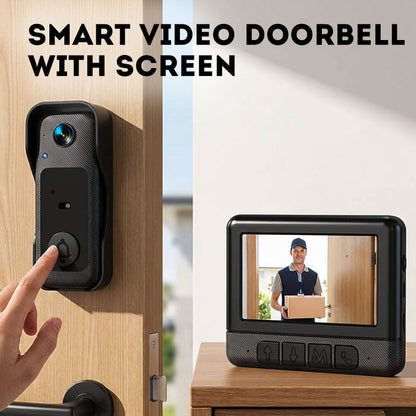 📹🏆 Timbre inteligente inalámbrico con pantalla: HD 1080p y audio bidireccional🔔