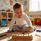 Tablero de tornillos Montessori de madera con destornillado