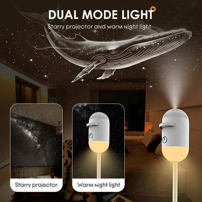 🌌Proyector de Luz Nocturna HD de Galaxia y Océano🥳Dos modos, películas intercambiables y alimentación por USB