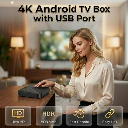 🍿 Dispositivo Android TV inteligente con Bluetooth — Disfruta de Netflix, Prime y BBC iPlayer en 4K