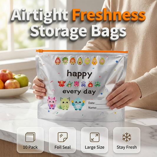 Bolsas de almacenamiento reutilizables de papel de aluminio con cierre