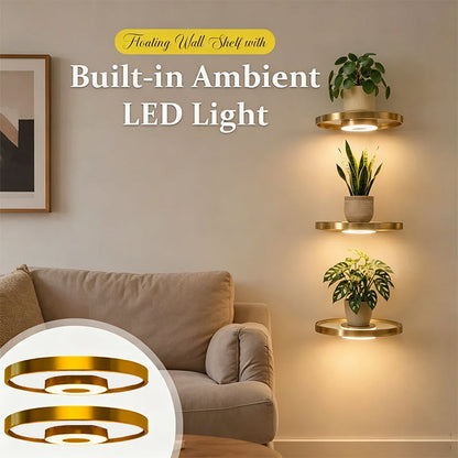 🌿🔥 Estante Flotante con Luz LED para Plantas – Decoración Moderna de Pared que Ilumina tu Hogar ✨🏡