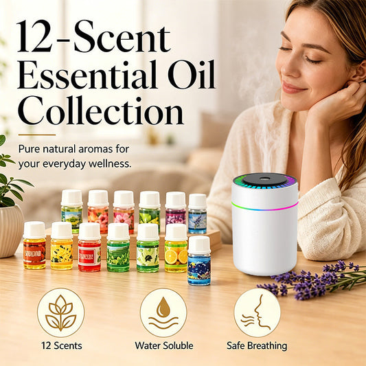 Difusor de aromas con un pack de 12 aceites esenciales solubles en agua