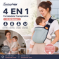 🎉👶 Portabebés transpirable 4 en 1 – Para 0-36 meses, uso en posición delantera/trasera, orientado hacia adentro/hacia afuera – ¡Comodidad de manos libres para padres y bebés! ✨