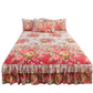 Concierto de falda de cama con volantes florales de 3 piezas