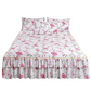 Concierto de falda de cama con volantes florales de 3 piezas