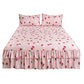 Concierto de falda de cama con volantes florales de 3 piezas
