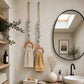 🏠 Perchero decorativo para toallas con cuentas y aro de madera