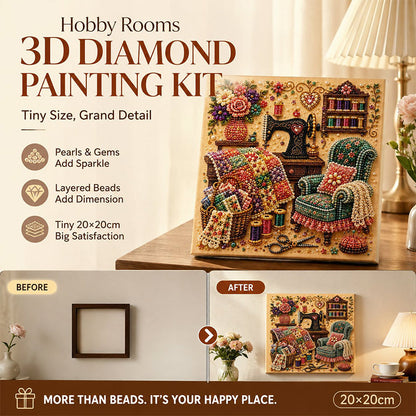 💎Kit de pintura con diamantes temático de habitación – actividad relajante sin pantallas, acabado brillante y decoración hecha a mano. ¡Regalo ideal para creativos! ✨🎨