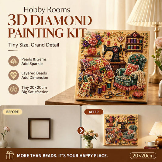 💎Kit de pintura con diamantes temático de habitación – actividad relajante sin pantallas, acabado brillante y decoración hecha a mano. ¡Regalo ideal para creativos! ✨🎨