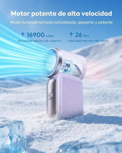 🌀💨 Mini ventilador portátil con pantalla LED – 👍 Ventilador de bolsillo turbo de 5 velocidades.