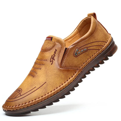 Zapatos casuales de cuero con suela blanda para hombre